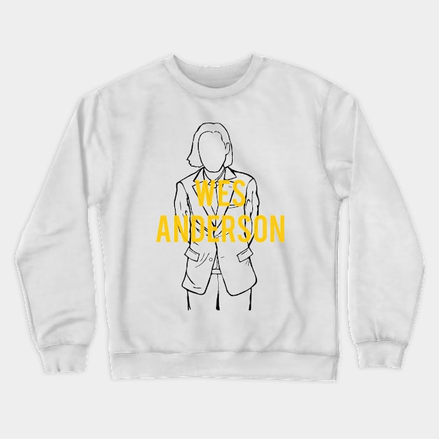 A portrait of Wes Anderson Crewneck Sweatshirt by Youre-So-Punny